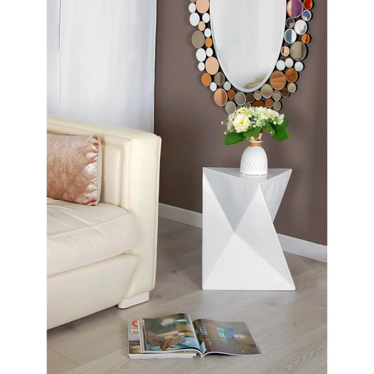 ADM - Sofa Side Table ''Geometric 3'' - Color White