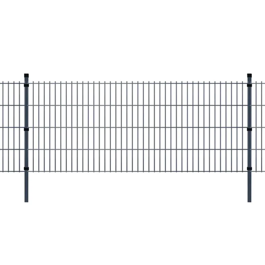Vidaxl 2D Garden Fence Panels & Posts 2008X830 Mm 20 M - Grey