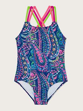 Monsoon Girls S.E.W. Paisley Swimsuit - Navy
