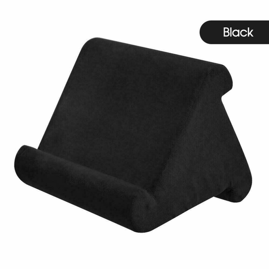 (Black) Tablet Pillow Stand For iPad Book Holder Rest Lap Reading Cushion