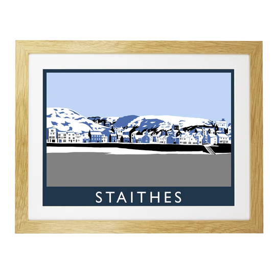 Staithes in Snow by Richard O'Neil - Graphic Art Print on Paper