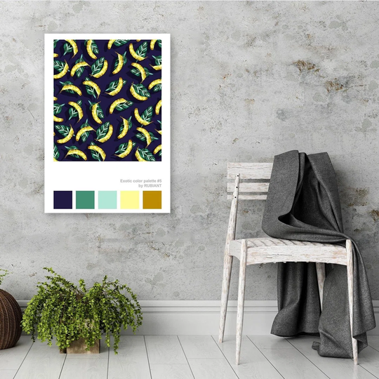Poster, Bananas On Leaves