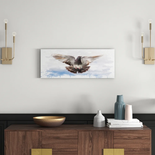 'Flying Pigeon Bird' Graphic Art Print Poster