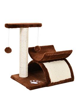 Pawhut Plush Cat Tree 40Lx30Wx43Hcm