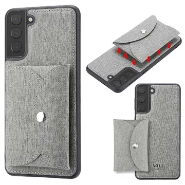 Vili T Samsung Galaxy S21+ 5G Case with Magnetic Wallet - Grey