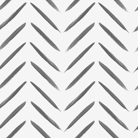 Holden Decor Chevron Brush Marks Black And White Wallpaper
