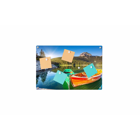 Lake Boat Magnetic Wall Mounted Photo Memo Board