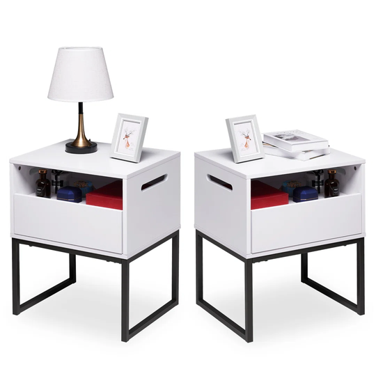 White Bedside Table