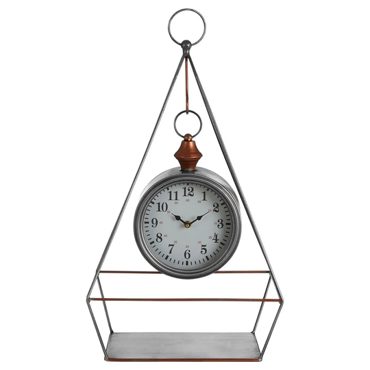 Premier Housewares Hayden Table Clock - Antique Silver Finish