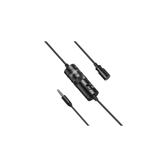 BOYA BY-M1 Omnidirectional Lavalier Condenser Microphone with Lapel Clip for DSLR Camera/Smartphone/Camcorders/Audio Recorders - Black