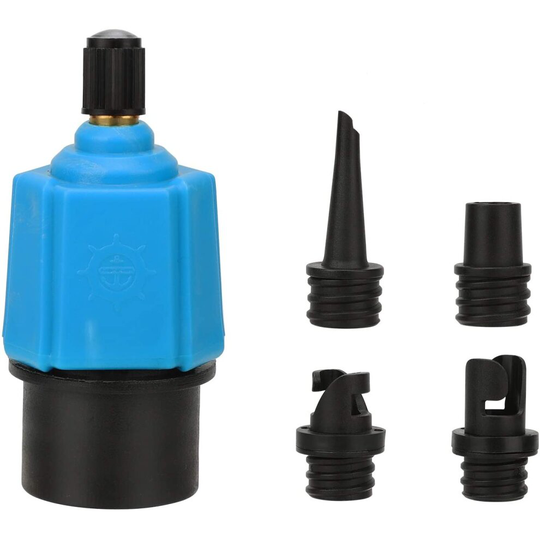 QKURT Inflatable SUP Pump Adaptor Air Pump Converter, Multifunction Sup Valve Adapter with 4 Air Valve Nozzles for Inflatable Boat, Stand Up Paddle