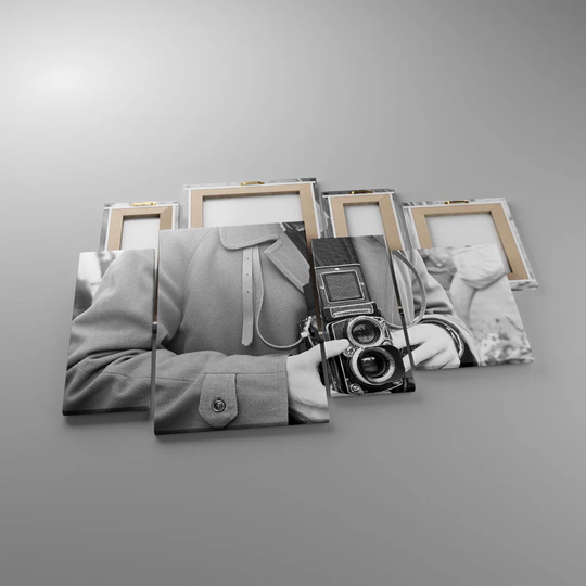 The Camera Retro Vintage - 4 Piece Wrapped Canvas Photograph