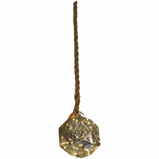 Luxform Hemp Rope Dented Globe Led Battery Light 92722