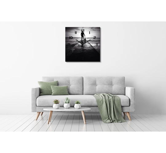 Jordina Guitarist on the Pier Silent Wall Clock
