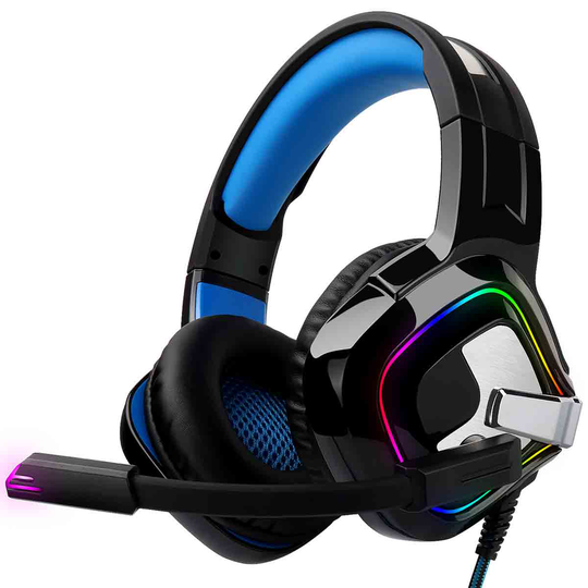 August Gaming Headphone With Stereo Surround Sound Noise Cancelling Microphone And Rgb Lighting Effect