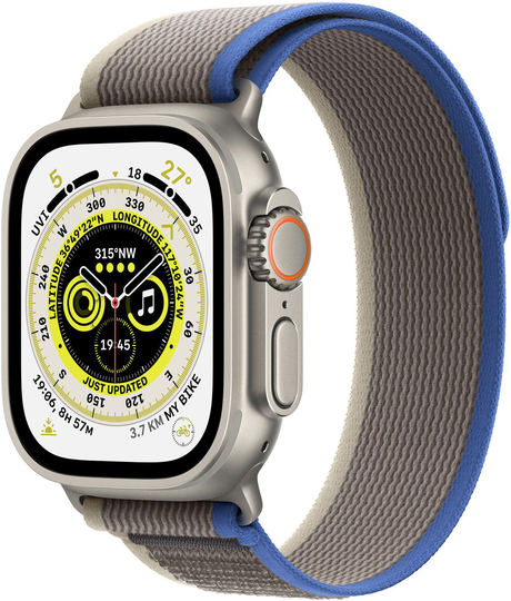 Apple Watch Ultra GPS+Cell 49mm Titanium Case Blue/Grey-S/M