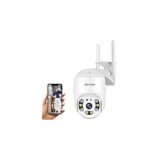 1080P Security Camera Outdoor, Aottom CCTV Camera Wireless PTZ Dome WiFi Camera for Home Security with Pan Tilt, Night Vision, Two-Way Audio, Motion D