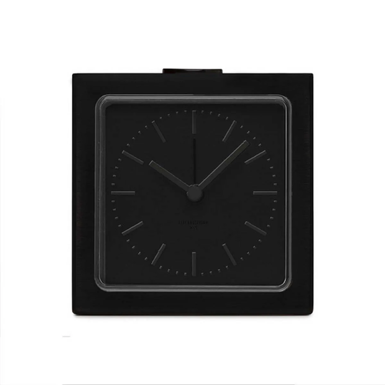 Leff Amsterdam Block Alarm Clock Black IP With Black Display