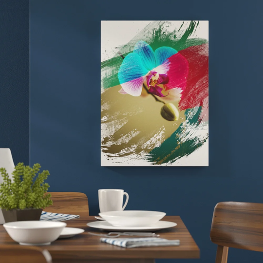 'Pink Orchid Flower' Graphic Art Print Poster
