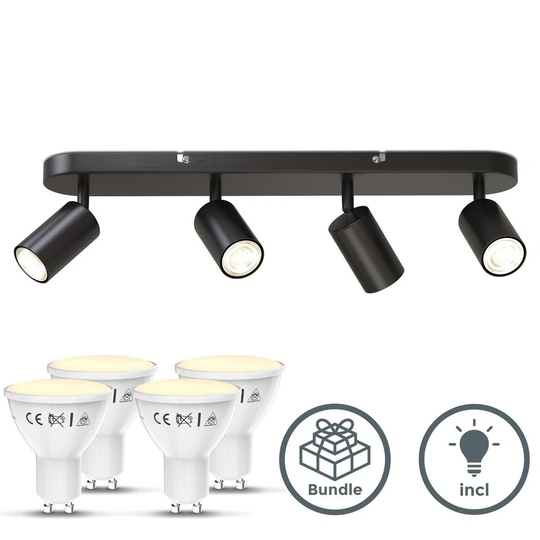 LED Spotleuchte Schwenkbar Retro Schwarz GU10 Deckenlampe Kche Flur Spot