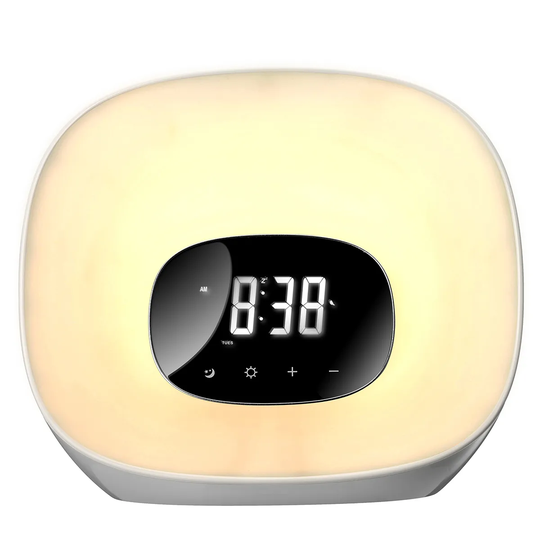 Groov-e Light Curve Wake Up Light with FM Radio & Alarm Clock - White