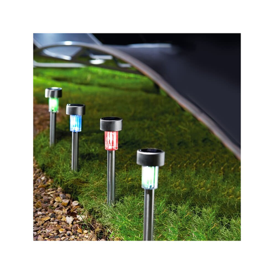 Eveready Solar Powered Post Lights Auto on at Dusk-Colour Changing 8pk