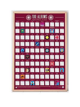 100 Best Albums Of All Time Scratch Poster