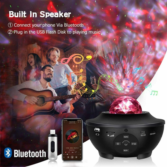 LED Galaxy Projector Light Starry Sky Star Bluetooth Music