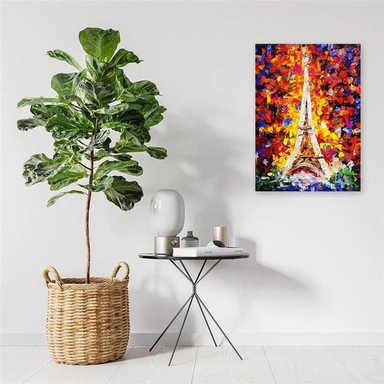 Canvas Print Colourful Paris Eiffel Tower Painting