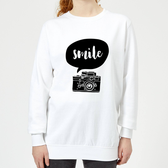 The Motivated Type Smile For The Camera Women's Sweatshirt - White - XS - White