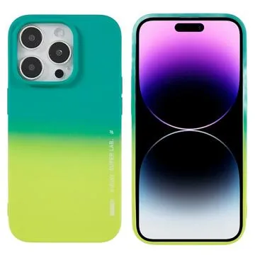 X-Level Rainbow iPhone 14 Pro TPU Case - Yellow / Green