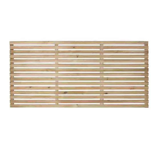 Forest Garden 2'11'' x 5'11'' (90 x 180cm) Pressure Treated Slatted Fence Panel