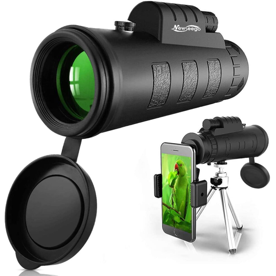 Newseego 50x60 Monocular Telescope, High Power HD Monocular for Adults with Phone Holder Clip & Tripod for Cell Phone,BAK4 Prism Dual Focus