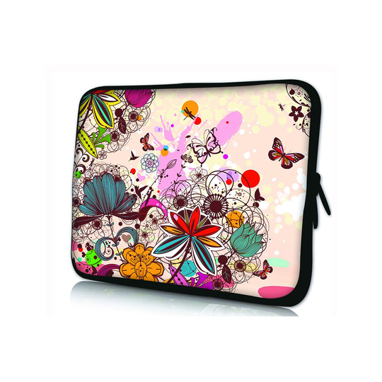 (Flowers & Butterfly) 17" inch Tablet Laptop Notebook Sleeve Case Bag