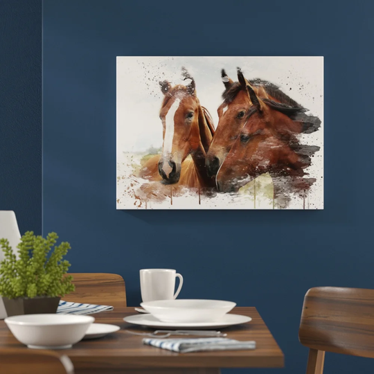 'Three Horses' Graphic Art Print Poster