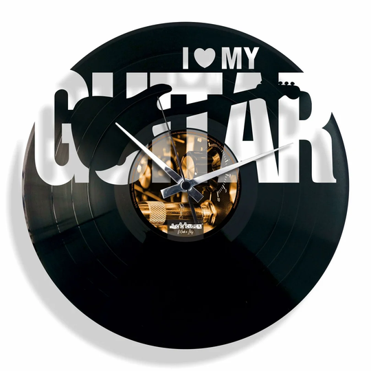Love My Guitar Vinyl for Guitarists 30cm Silent Wall Clock