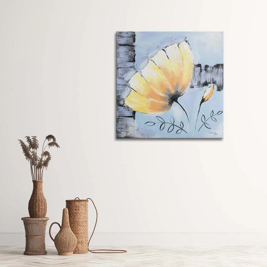 Canvas Print Acrylic Painting Flower Yellow