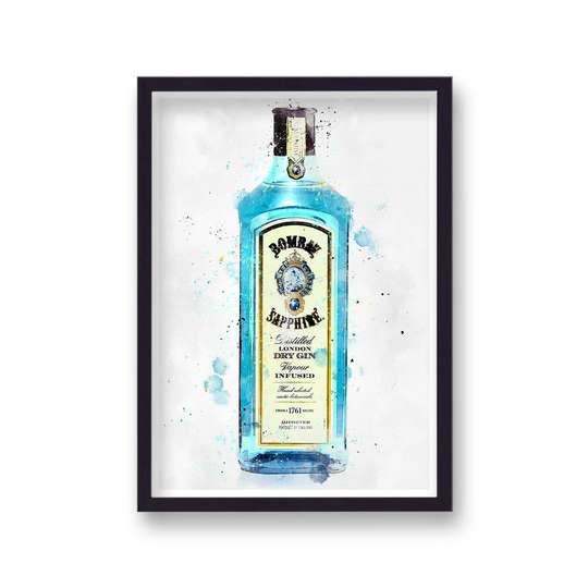 Gin Graphic Splash Bombay Sapphire Inspired by Vouvart - Picture Frame Graphic Art
