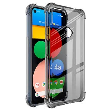 Imak Anti-scratch Google Pixel 4a 5G TPU Cover with Screen Protector - Transparent Black