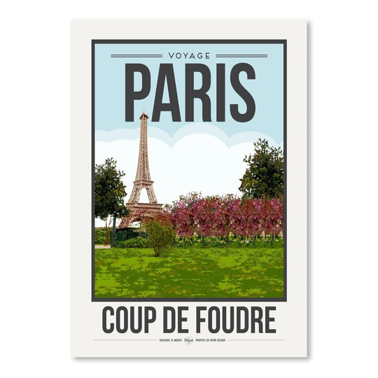 Travel Poster Paris by Brooke Witt - Advertisement Print on Paper