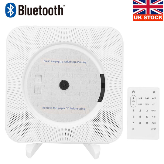 Wall-mounted CD music player FM radio Bluetooth stereo remote control