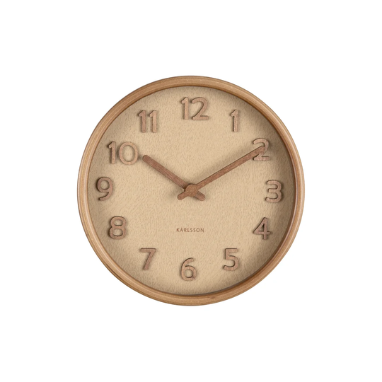 Pure Wood Grain 22cm Silent Wall Clock