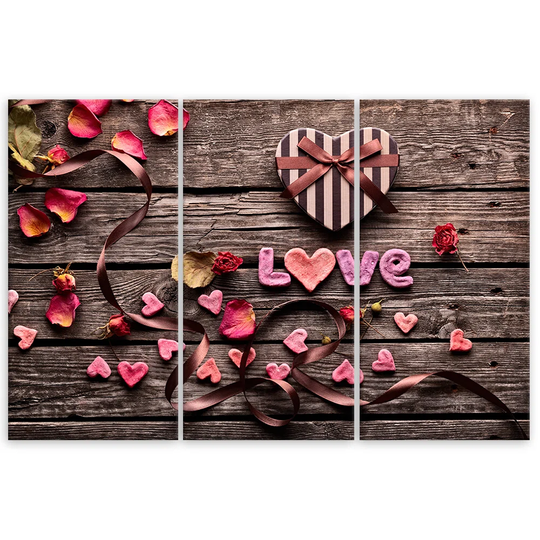 Canvas Print Heart Love Vintage Flowers