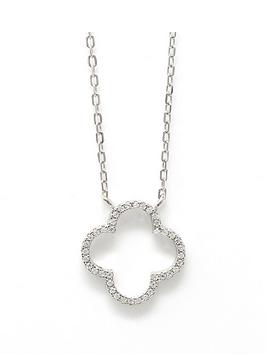 Say It With Diamonds Love Flower Necklace - Sterling Silver