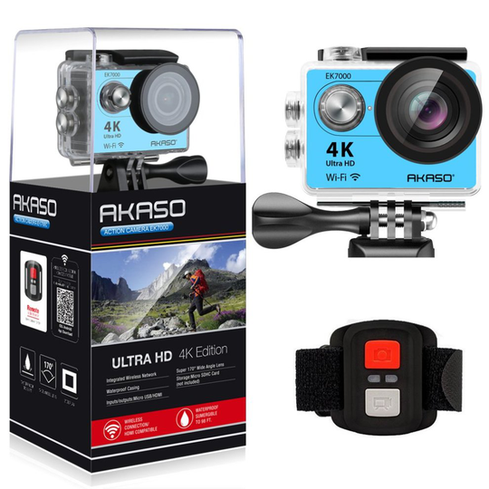 AKASO EK7000 4K Sport Action Camera Ultra HD Camcorder - Blue