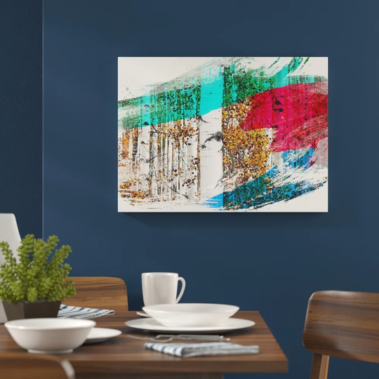 'Autumn Landscape Aspen Forest Wood' Graphic Art Print Poster