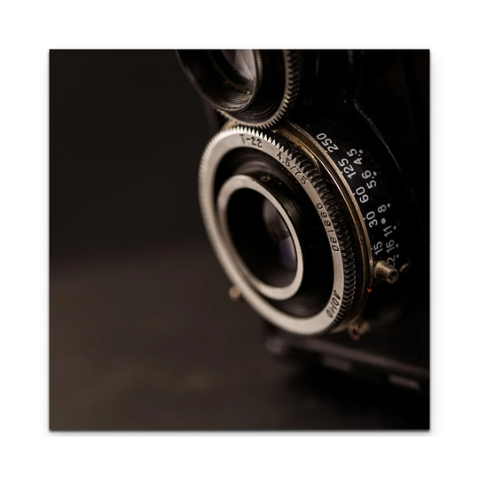 Lens of an Old Camera Print on Canvas