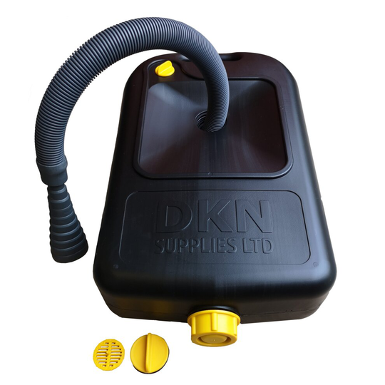 10L Black Waste Water Container with Hose and Adapter for Motorhomes