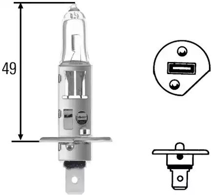 Bulb 24V 70W Double Power Base:P14.5S 8GH002089-491 by Hella H1 DP