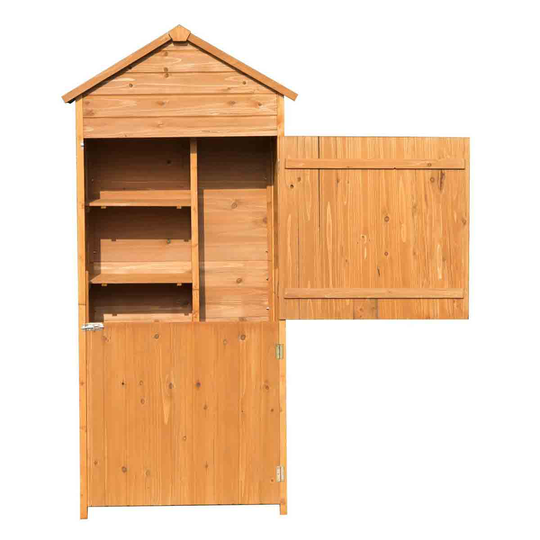 Outsunny 2' 9'' x 1' 7'' Wooden Outdoor Shelf Unit/Cabinet - Natural